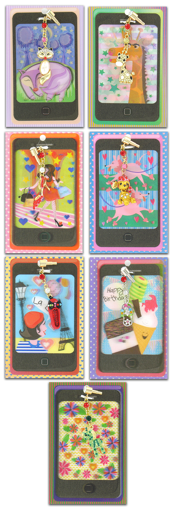 3D mobile charm cards