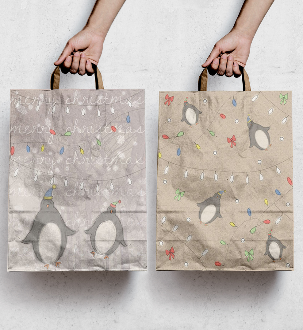 Penguin christmas bags